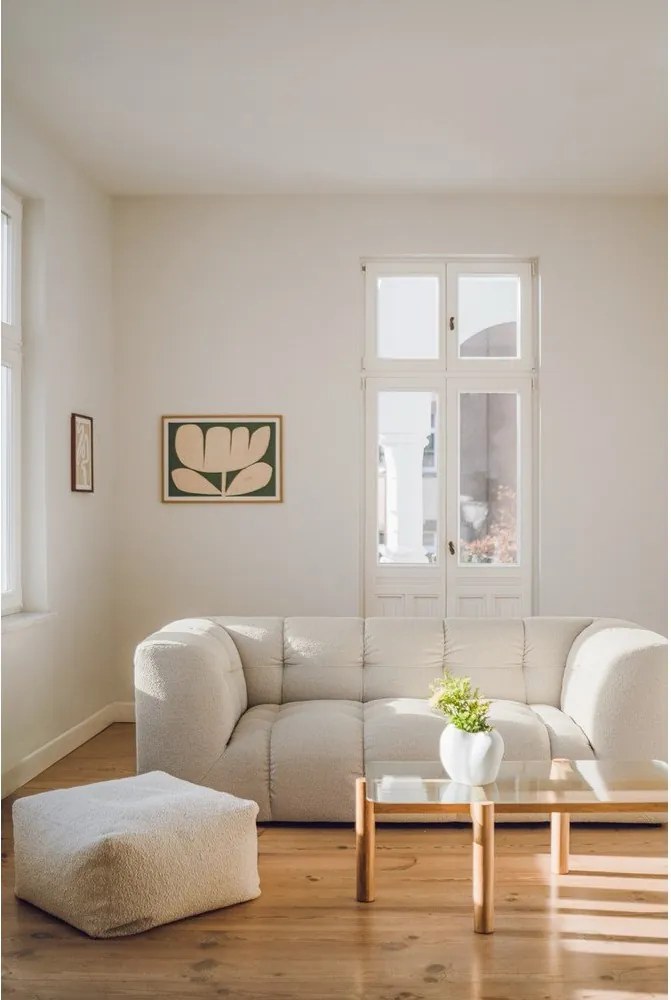 Stolik ze szklanym blatem w naturalnym kolorze 55x105 cm Kob – noo.ma