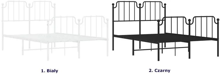 Czarne metalowe łóżko małżeńskie 140x200cm - Barold