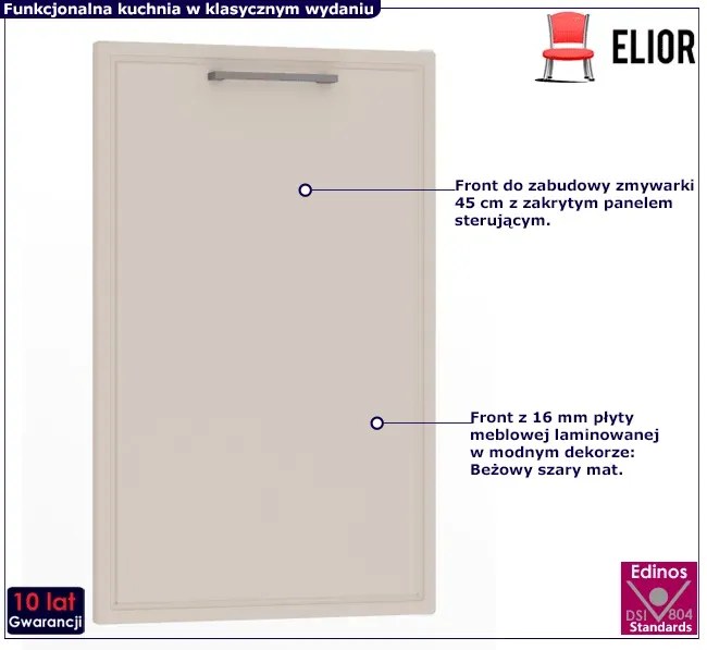 Front do zmywarki z panelem zakrytym 45 cm T9-D84