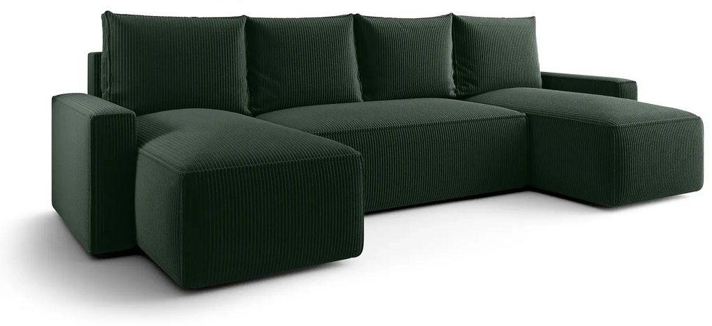 Zielony narożnik sztruksowy z pojemnikiem Z5-N26