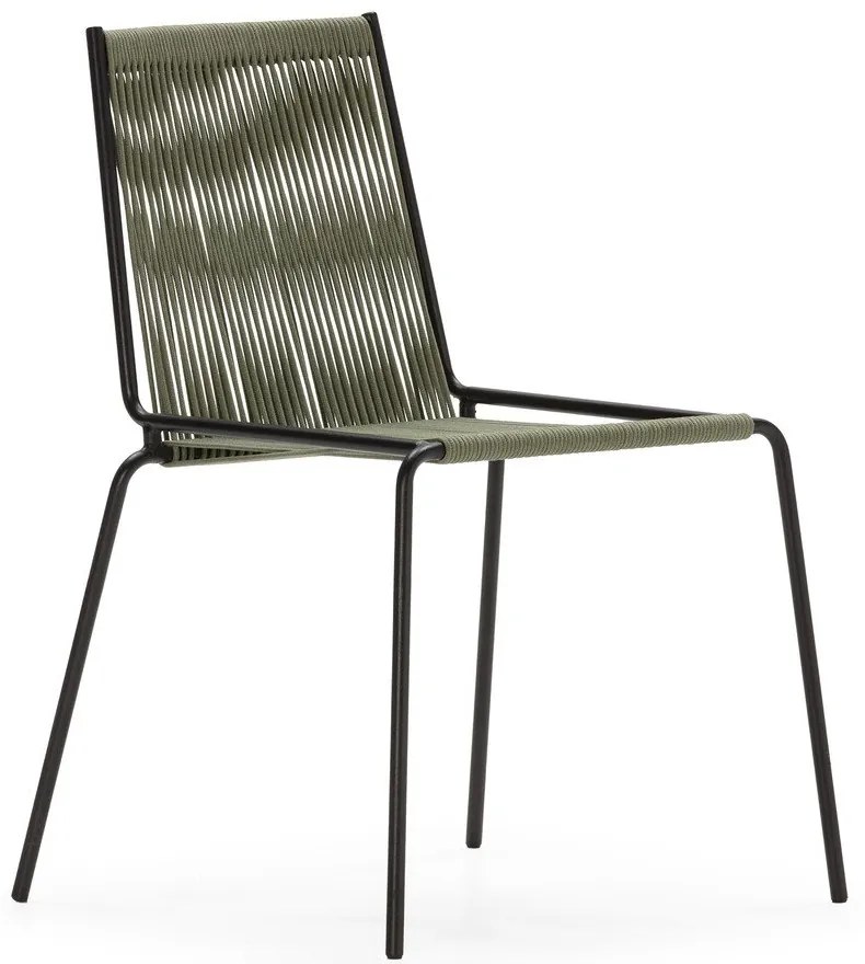 Zielone metalowe krzesła zestaw sztaplowane 2 szt. Emily – Marckeric