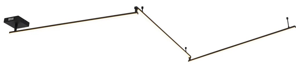 Czarna lampa sufitowa 300 cm z wbudowanym LED 3-stopniowy ściemniacz regulowany - AnnuschkaDesignerski Oswietlenie wewnetrzne
