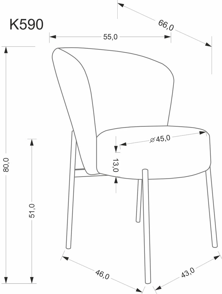 Krzesło tapicerowane tkanina beżowy K590