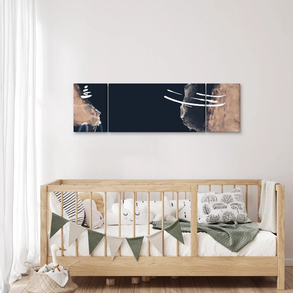 Obraz - Ciemnoniebieska abstrakcja (170x50 cm)