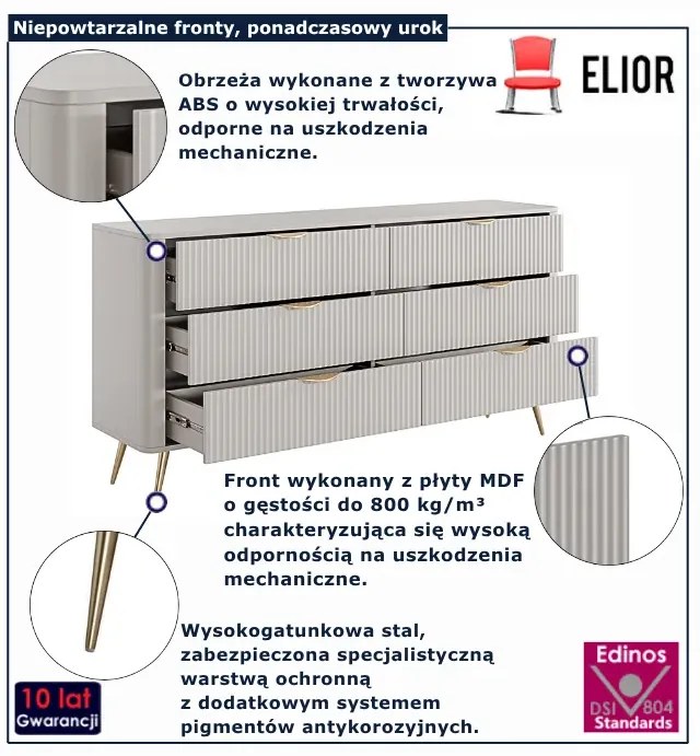Beżowa komoda z szufladami  F0-W81