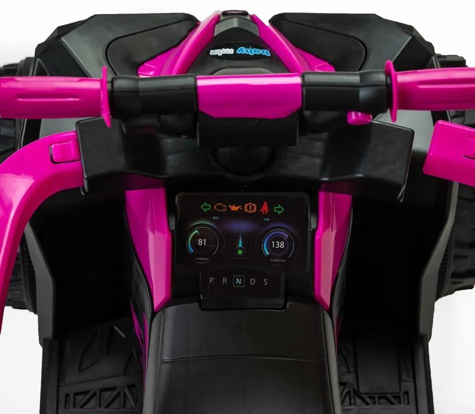 Leżaczek Baby Mix Mega z prowadnicą, różowy