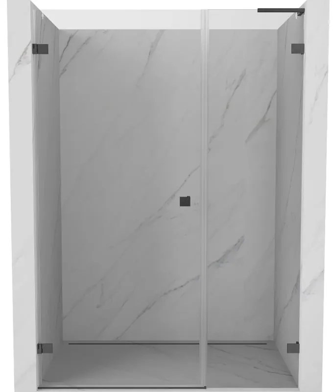 Mexen Lunar-B L drzwi prysznicowe uchylne lewe 120 cm, transparent, gun gray szczotkowany - 832SL-120-050-66-00-L