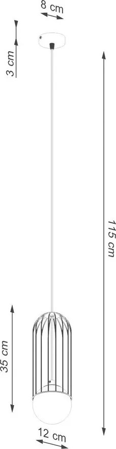 Biało-czarna lampa wisząca ze szklanym kloszem Belinda – Sollux