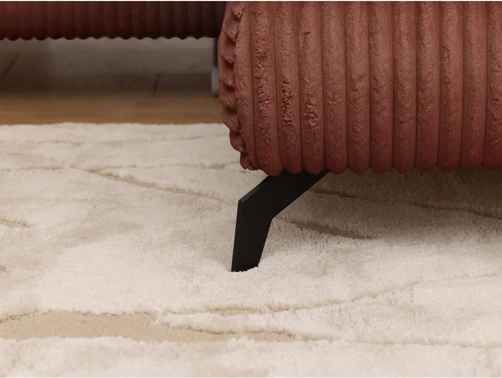 Sztruksowy narożnik w kolorze terakoty (prawostronny/w kształcie litery L) Marbeya – Ropez