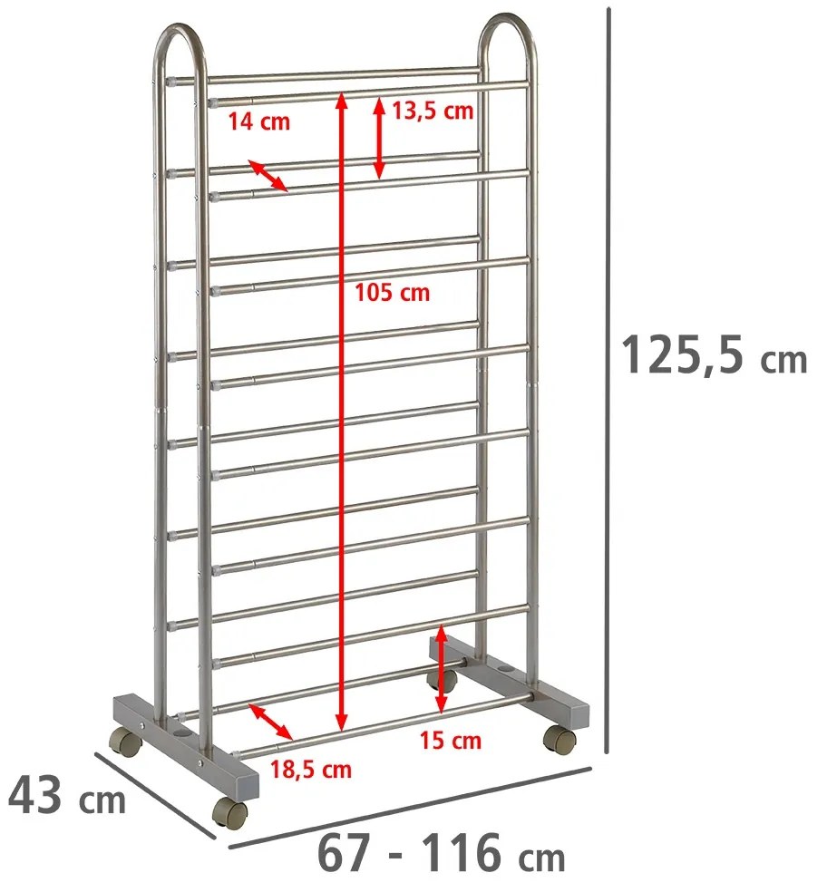 Teleskopowy regał na buty GIANT - mobilna szafka, WENKO