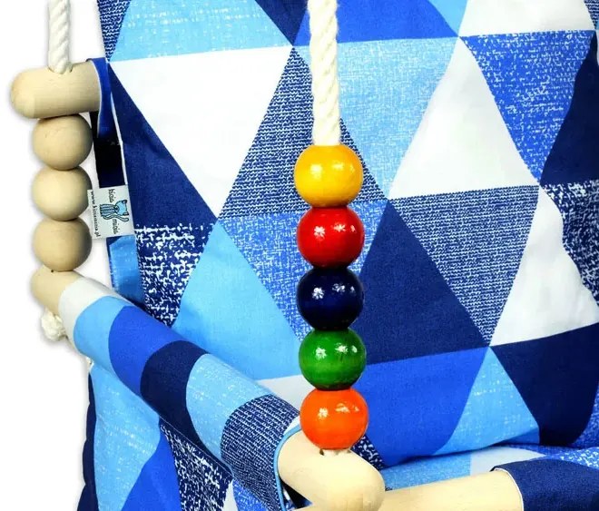 Niebieska kubełkowa huśtawka dla dzieci P1-K37