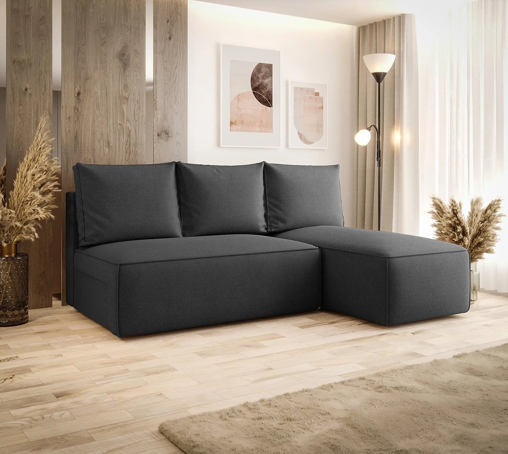 Ciemnoszary narożnik rozkładany z pojemnikiem K3-L09