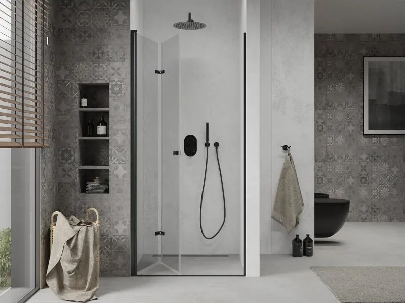 Mexen Lima drzwi prysznicowe składane 90 cm, transparent, czarne - 856-090-000-70-00