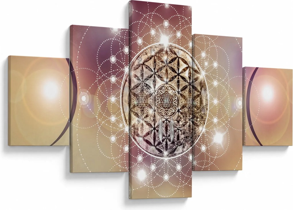 Obraz - Mandala z elementami (125x70 cm)