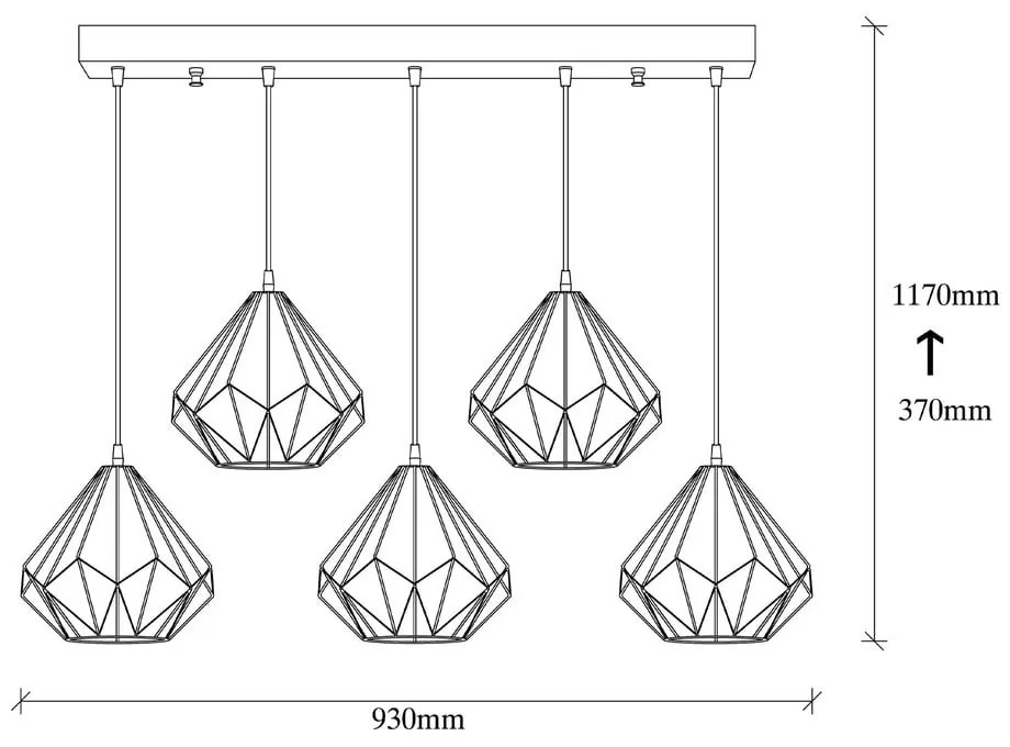 Czarna lampa wisząca z metalowym kloszem Diamond – Opviq lights