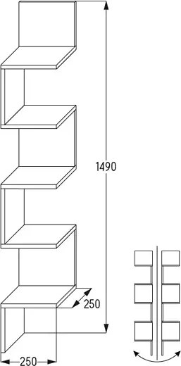 Narożna półka ścienna w kolorze dąb sonoma E8-B65