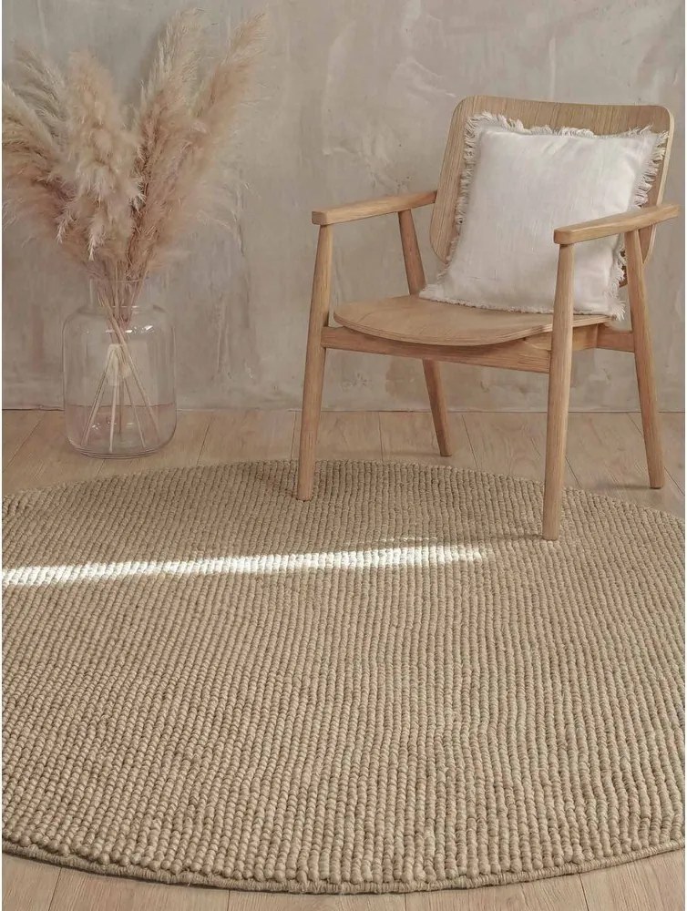 Wełniany okrągły dywan tkany ręcznie w naturalnym kolorze ø 200 cm Richmond Diana – Ted Baker