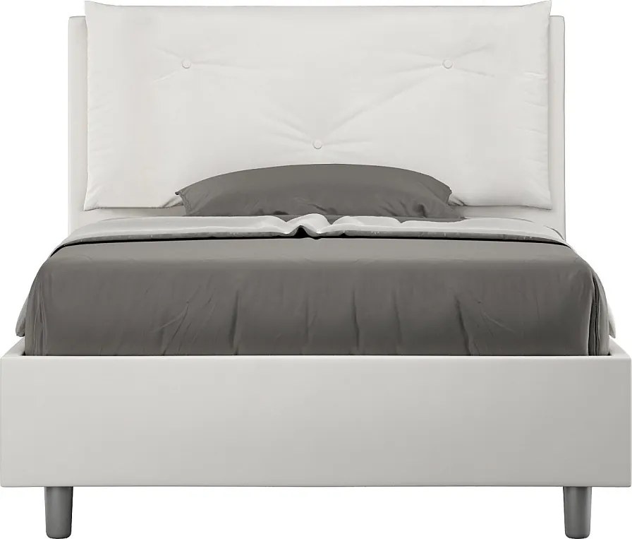 Łóżko bez stelaża tapicerowane 120x200 sztucznej skóry biały Appia Large