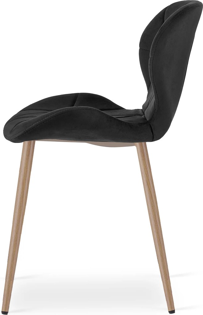 Krzesło jadalniane MANGO VELVET, czarne