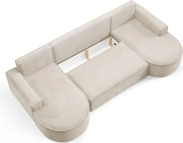 Narożnik MOLLY XL wolnostojący układ U z funkcją spania w tkaninie Curio 09 DomoHome