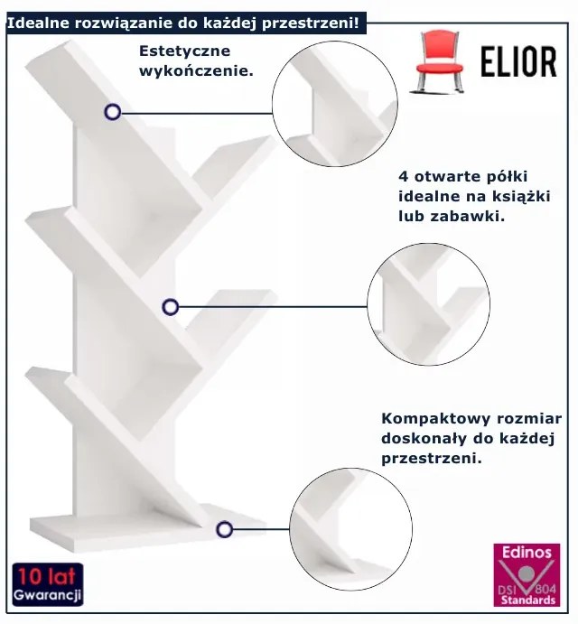 Biały regał na książki A3-Z25