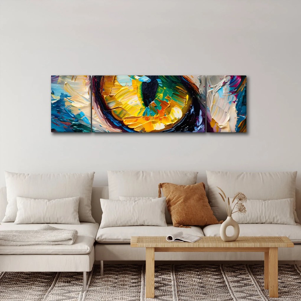 Obraz - Malowanie kocim okiem (170x50 cm)