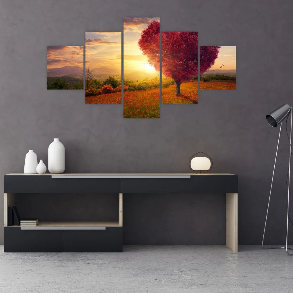 Obraz drzewa w kształcie serca (125x70 cm)