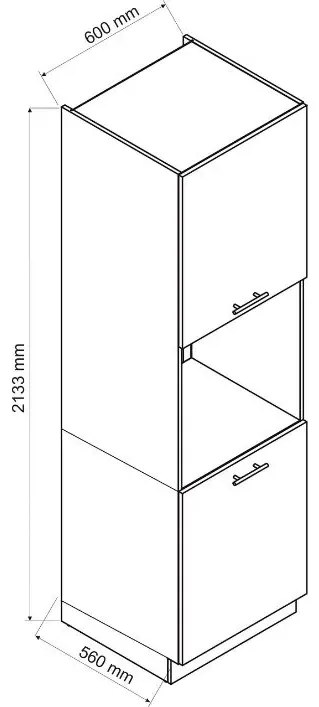 Szafka pod piekarnik ANIKA D60PK/2133 P/L grafitowa/dąb artisan STOLKAR