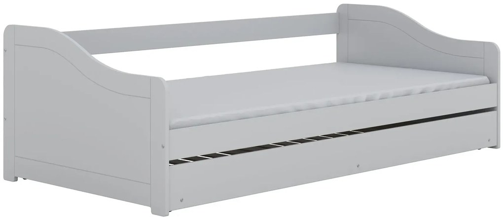 Podwójne łóżko z barierką i 2 materacami 90x200 - Orbil