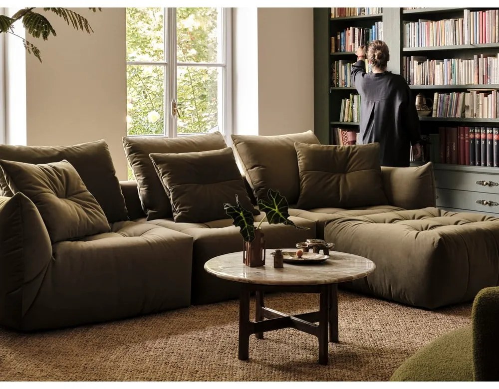 Jasnozielona aksamitna sofa 232 cm Bloom – Micadoni