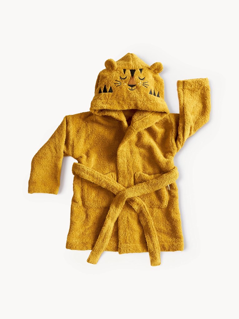 Szlafrok dla dzieci z bawełny organicznej Tiger, różne rozmiary