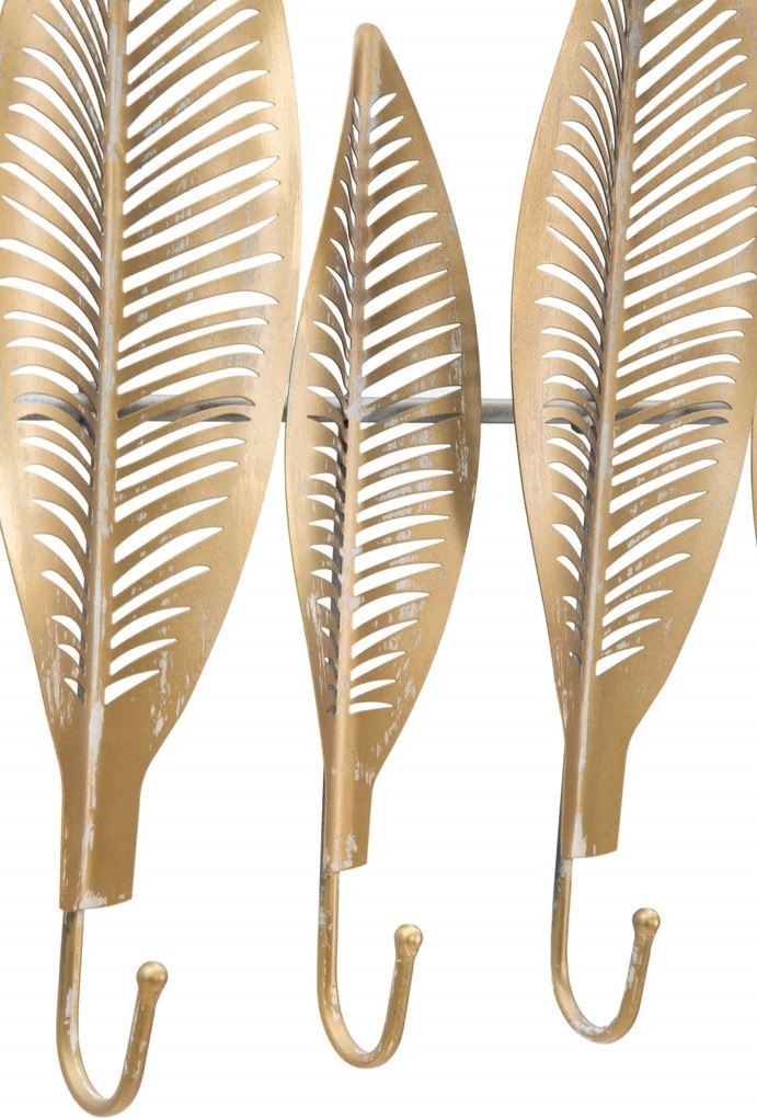 Wieszak do przedpokoju, wzór liści, 7 haczyków