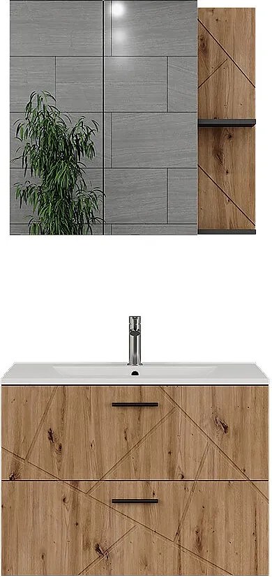 Zestaw mebli łazienkowych antracyt/artisan 80x44.6x57 irma
