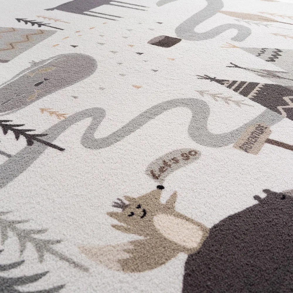 Kremowy dywan dziecięcy odpowiedni do prania ø120 cm Coco 1135 – Ayyildiz Carpets