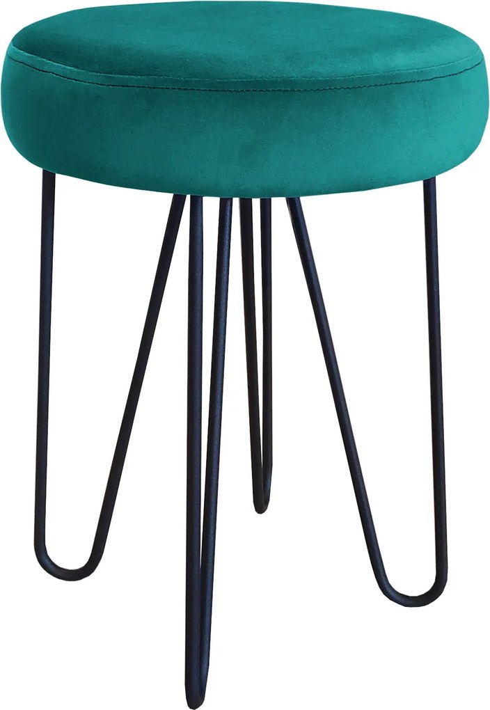 Taboret Venus tkanina Welur stelaż metalowy STOŁEK LOFT : Kolor Stelaża - Czarny , Kolor tkaniny - VELVET - MG20, Typ tkaniny - Velvet