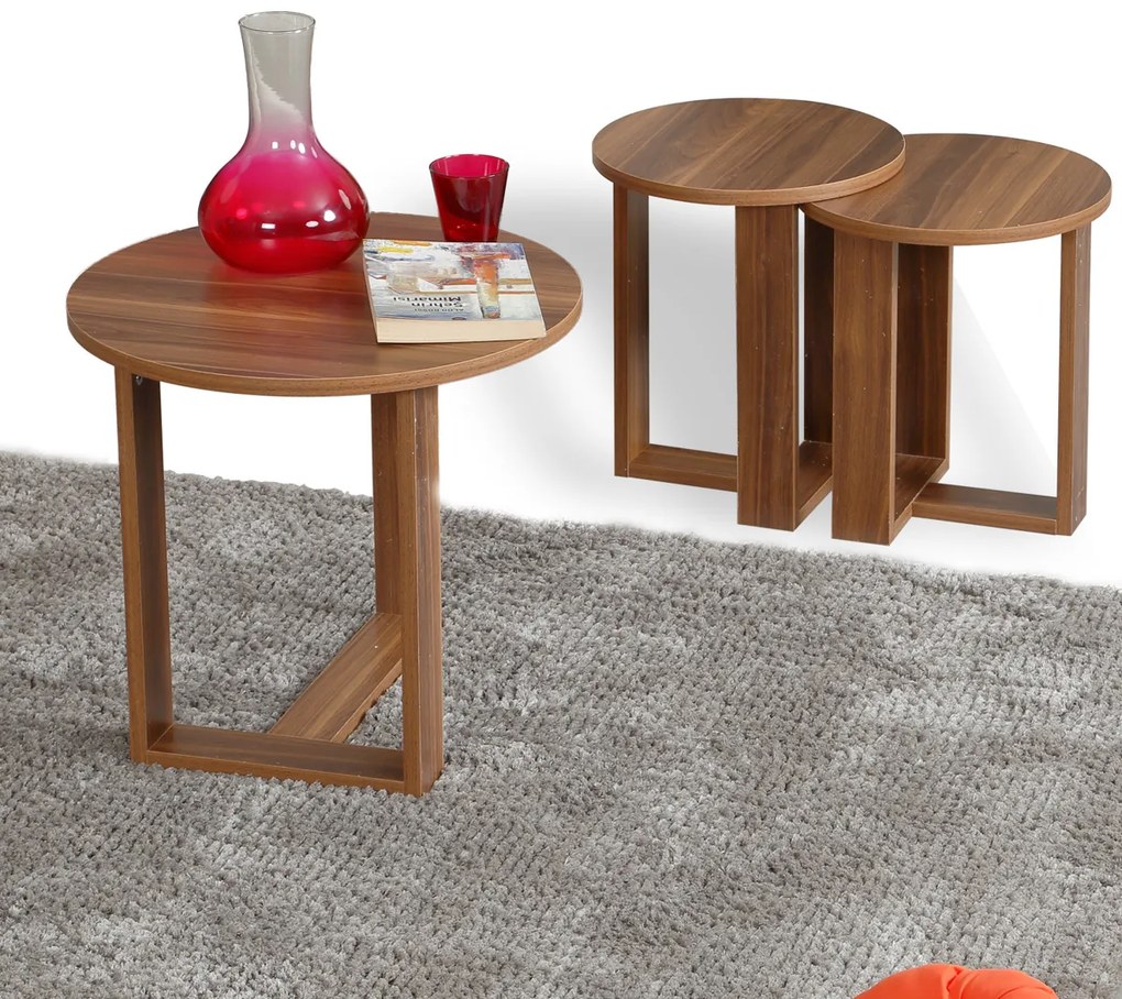 Stolik do odkładania Mira Walnut, 3 szt.
