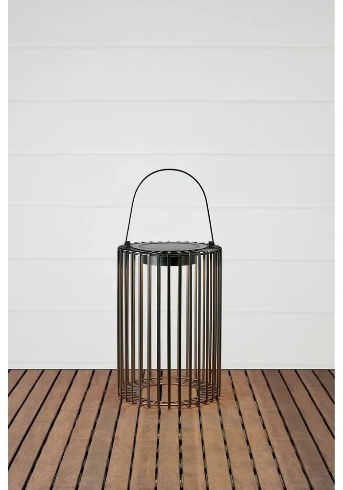 Czarny zewnętrzny lampion solarny LED na USB (wysokość 54 cm) Cavia – Markslöjd