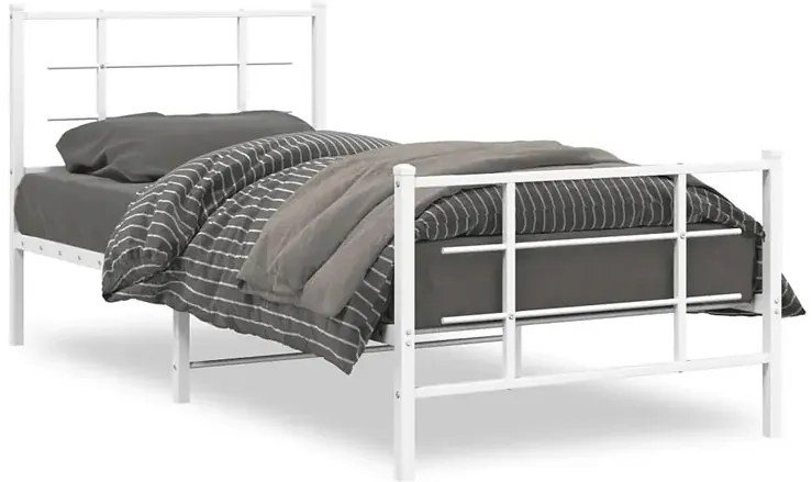 Białe metalowe łóżko loftowe 90x200 cm C6-E43