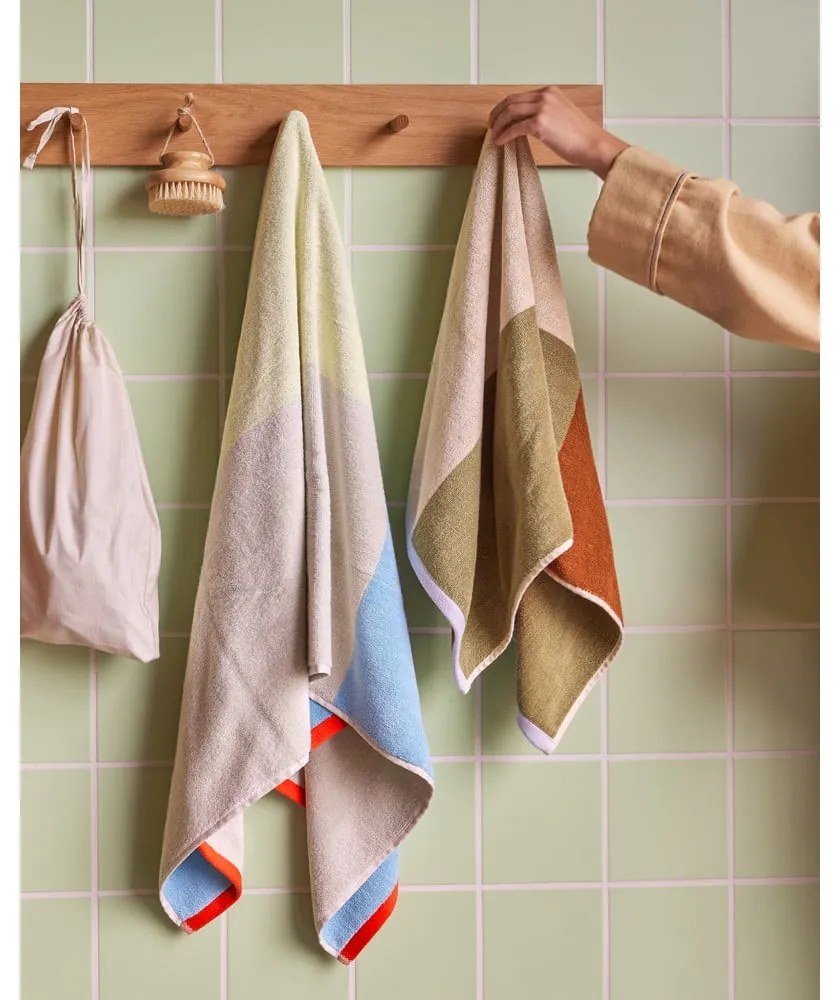 Brązowy bawełniany ręcznik frotte 50x100 cm Block – Hübsch