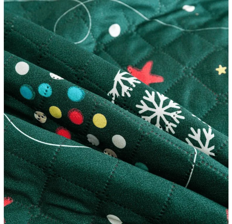 Narzuta na łóżko CHRISTMAS DRIFT, zielony Rozmiar: 170 x 210 cm