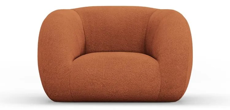 Pomarańczowy fotel z materiału bouclé Essen – Cosmopolitan Design