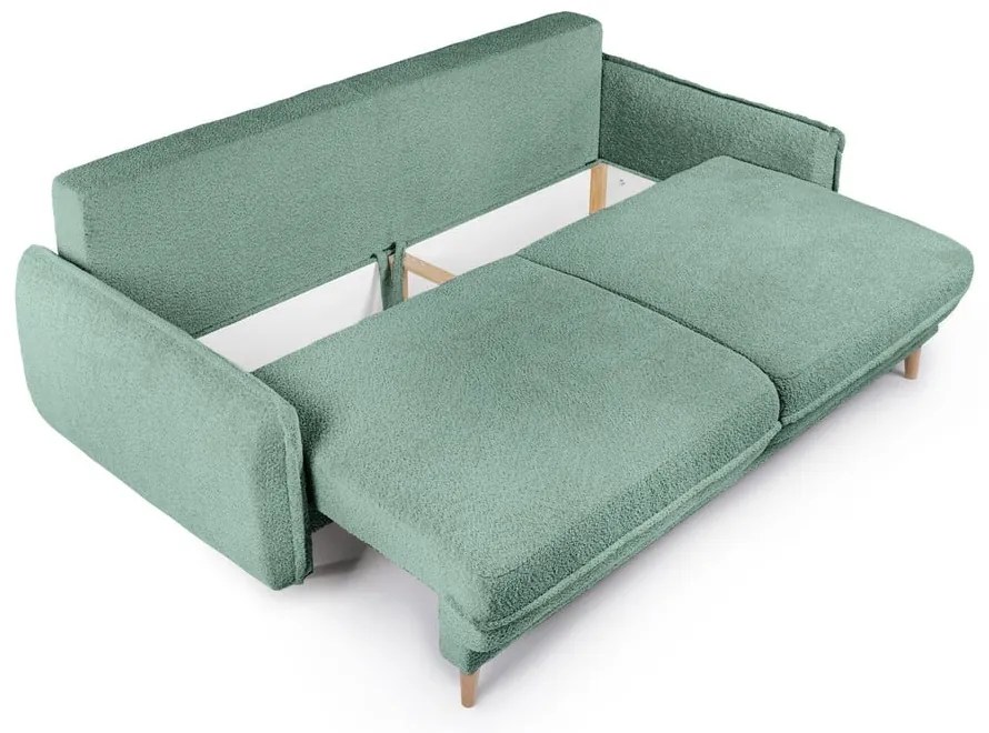 Zielona rozkładana sofa z materiału bouclé 215 cm Patti – Bonami Selection