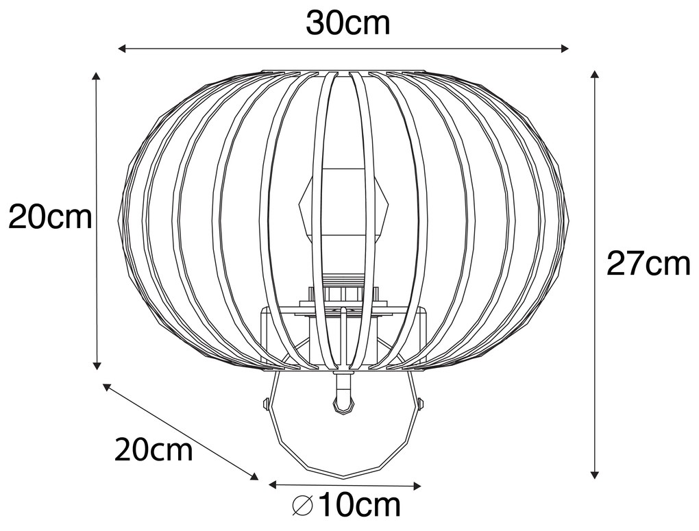 Designerska lampa ścienna rdzawobrązowa 30 cm - JohannaDesignerski Oswietlenie wewnetrzne