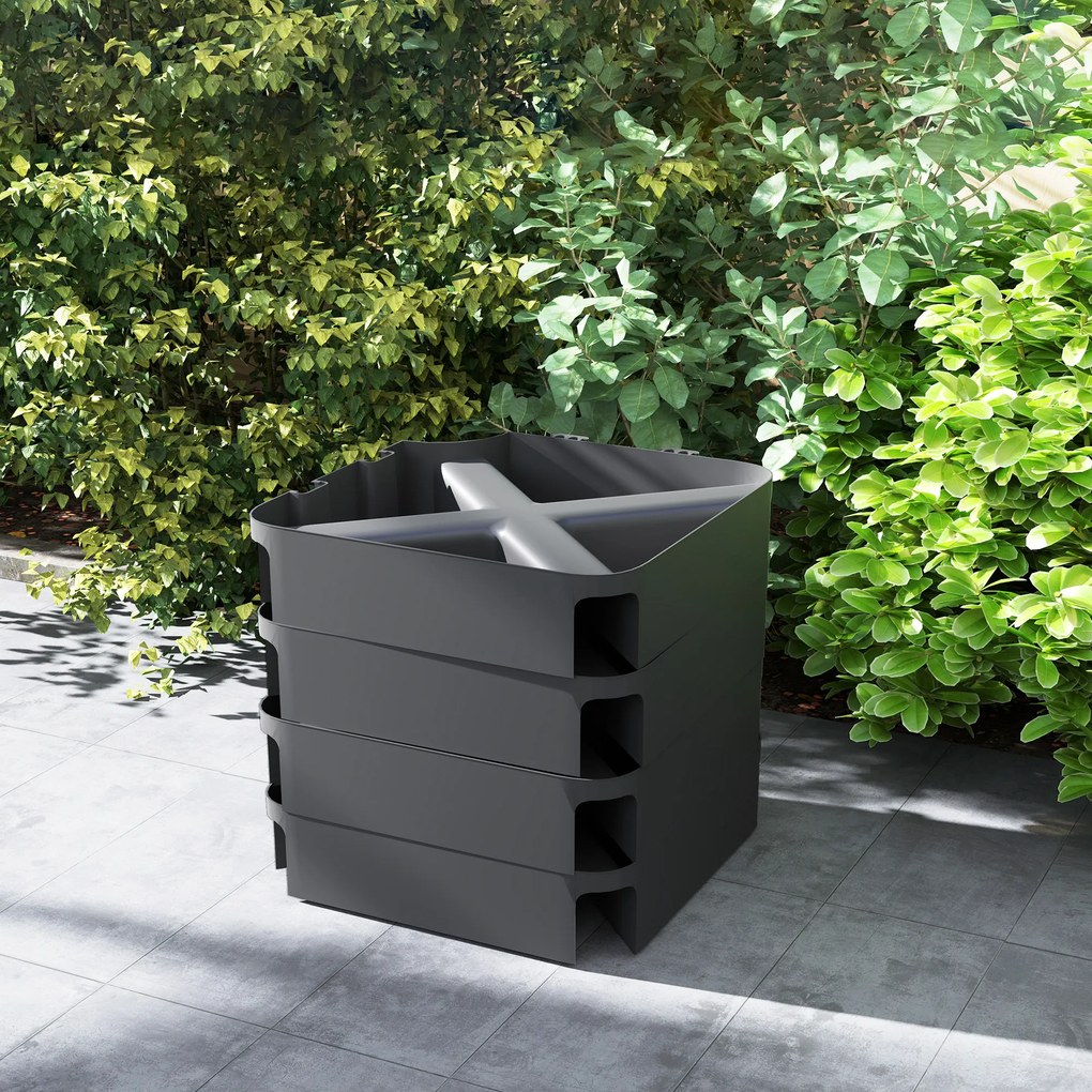 Outsunny Ciężarki do podstawy parasola, Wodoodporne, Napełnialne piaskiem, Plastik, 89D x 89S x 10,5W cm, Czarny