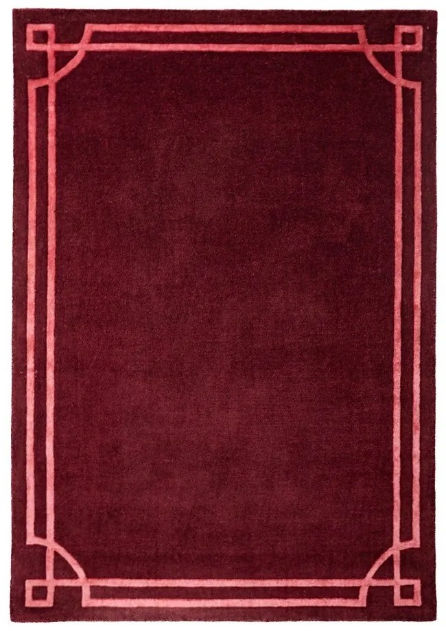 Bordowy wełniany dywan tkany ręcznie 200x290 cm Gatsby – Flair Rugs
