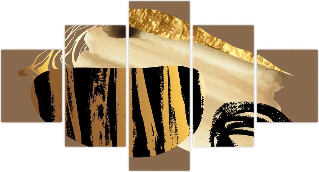 Obraz - Abstrakcja złotobrązowy N⁰2 (125x70 cm)
