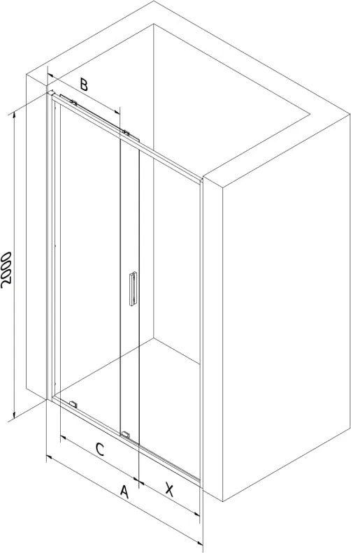 Mexen Exo drzwi prysznicowe rozsuwane 130 cm, transparent, czarne - 8151-130-000-70-00