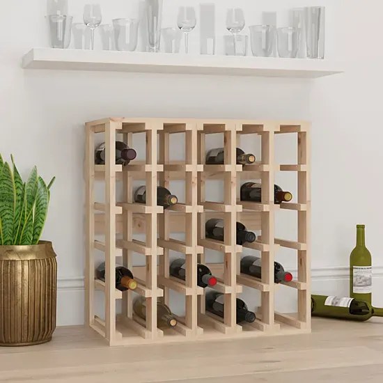 Prostokątny regał na wino z drewna sosnowego - Isolla