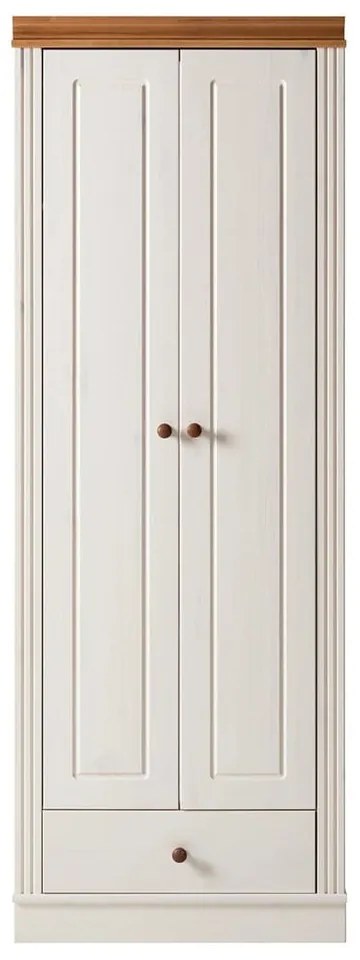 Biała szafa z litego drewna sosnowego 65x180 cm Anita – Støraa