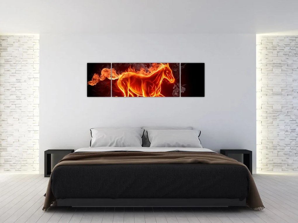 Obraz - Koń w ogniu (170x50 cm)